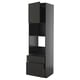 METOD / KNIVSHULT High cabinet f built-in appliances, black-grey/Nickebo matt anthracite, 60x60x220 cm