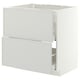METOD / MAXIMERA Base cab f hob/int extractor w drw, white/Aspudden light grey, 80x60 cm
