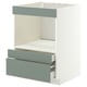 METOD / MAXIMERA Base cabinet f built-in appliances, white/Nickebo matt grey-green, 60x60 cm