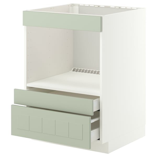 METOD / MAXIMERA Base cabinet f built-in appliances, white/Stensund light green, 60x60 cm
