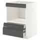 METOD / MAXIMERA Base cabinet f built-in appliances, white/Voxtorp dark grey, 60x60 cm