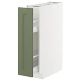 METOD / MAXIMERA Base cabinet/pull-out int fittings, white/Axstad grey-green, 20x60 cm