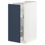 METOD / MAXIMERA Base cabinet/pull-out int fittings, white Axstad/matt blue, 30x60 cm