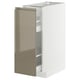 METOD / MAXIMERA Base cabinet/pull-out int fittings, white/Voxtorp high-gloss dark grey-brown, 30x60 cm