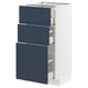 METOD / MAXIMERA Base cabinet with 3 drawers, white Axstad/matt blue, 40x37 cm