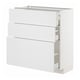 METOD / MAXIMERA Base cabinet with 3 drawers, white/Stensund white, 80x37 cm