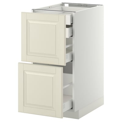 METOD / MAXIMERA Base cb 2 frnts/2 low/1 md/1 hi drw, white/Bodbyn off-white, 40x60 cm