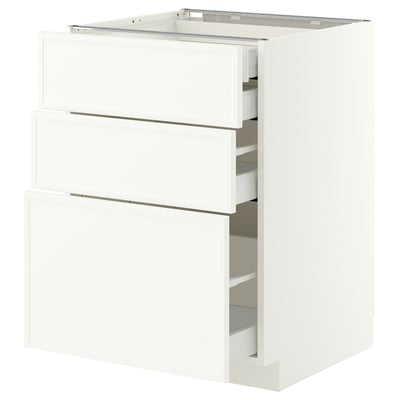 METOD / MAXIMERA Base cb 3 frnts/2 low/1 md/1 hi drw, white/Aspudden matt white, 60x60 cm