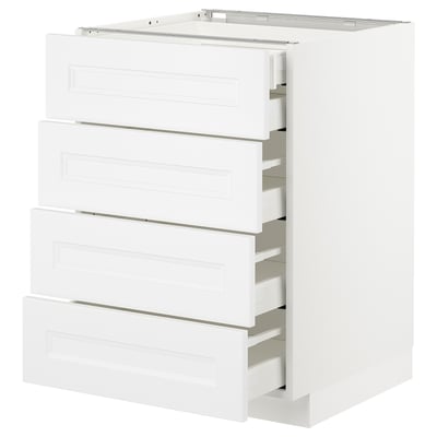 METOD / MAXIMERA Base cb 4 frnts/2 low/3 md drwrs, white/Axstad matt white, 60x60 cm