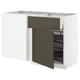 METOD / MAXIMERA Corner base cab w drawer and p-out, white/Havstorp brown-beige, 128x68 cm