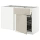 METOD / MAXIMERA Corner base cab w drawer and p-out, white/Stensund beige, 128x68 cm