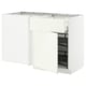 METOD / MAXIMERA Corner base cab w drawer and p-out, white/Vallstena white, 128x68 cm