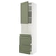 METOD / MAXIMERA Hi cab f micro combi w door/3 drwrs, white/Axstad grey-green, 60x60x240 cm