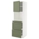 METOD / MAXIMERA Hi cab f micro combi w door/3 drwrs, white/Axstad grey-green, 60x60x200 cm