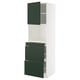 METOD / MAXIMERA Hi cab f micro combi w door/3 drwrs, white/Havstorp deep green, 60x60x200 cm