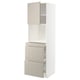 METOD / MAXIMERA Hi cab f micro combi w door/3 drwrs, white/Stensund beige, 60x60x200 cm