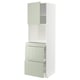 METOD / MAXIMERA Hi cab f micro combi w door/3 drwrs, white/Stensund light green, 60x60x200 cm