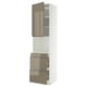 METOD / MAXIMERA Hi cab f micro combi w door/3 drwrs, white/Voxtorp high-gloss dark grey-brown, 60x60x240 cm