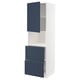 METOD / MAXIMERA Hi cab f micro w door/2 drawers, white Axstad/matt blue, 60x60x200 cm