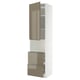 METOD / MAXIMERA Hi cab f micro w door/2 drawers, white/Voxtorp high-gloss dark grey-brown, 60x60x240 cm