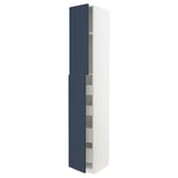 METOD / MAXIMERA Hi cab w 2 doors/4 drawers, white Axstad/matt blue, 40x60x240 cm