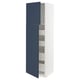 METOD / MAXIMERA Hi cab w 2 doors/4 drawers, white Axstad/matt blue, 60x60x200 cm