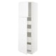 METOD / MAXIMERA Hi cab w 2 doors/4 drawers, white/Axstad matt white, 60x60x200 cm