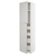 METOD / MAXIMERA Hi cab w 2 doors/4 drawers, white/Lerhyttan light grey, 60x60x240 cm
