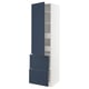 METOD / MAXIMERA Hi cab w shlvs/4 drawers/dr/2 frnts, white Axstad/matt blue, 60x60x220 cm