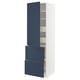 METOD / MAXIMERA Hi cab w shlvs/4 drawers/dr/2 frnts, white Axstad/matt blue, 60x60x200 cm
