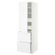 METOD / MAXIMERA Hi cab w shlvs/4 drawers/dr/2 frnts, white/Axstad matt white, 60x60x200 cm
