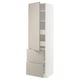 METOD / MAXIMERA Hi cab w shlvs/4 drawers/dr/2 frnts, white/Stensund beige, 60x60x220 cm