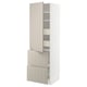 METOD / MAXIMERA Hi cab w shlvs/4 drawers/dr/2 frnts, white/Stensund beige, 60x60x200 cm