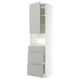 METOD kitchen cabinet: height, grey drawers, shelves, modern design.
