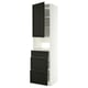 The IKEA METOD kitchen cabinet with black lerhyttan drawers and doors, boasting a traditional design.