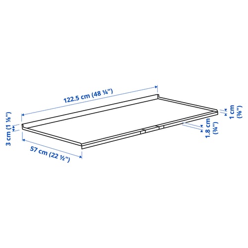 Illustration with measurements for the product: METOD.