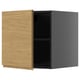Option: METOD Top cabinet for fridge/freezer, black-grey/Voxtorp oak effect, 60x60 cm