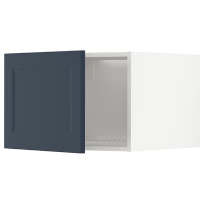 METOD Top cabinet for fridge/freezer, white Axstad/matt blue, 60x40 cm