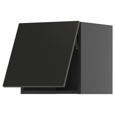 METOD Wall cabinet horizontal, black-grey/Nickebo matt anthracite, 40x40 cm
