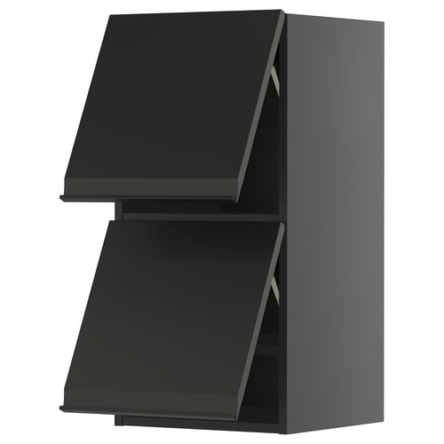 Black kitchen cabinet.