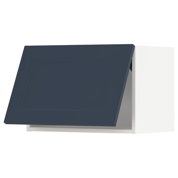 METOD Wall cabinet horizontal w push-open, white Axstad/matt blue, 60x40 cm