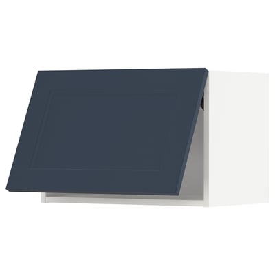 METOD Wall cabinet horizontal, white Axstad/matt blue, 60x40 cm