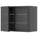 METOD Wall cabinet w shelves/2 glass drs, black-grey/Hejsta anthracite reeded glass, 80x60 cm