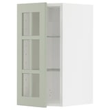 METOD Wall cabinet w shelves/glass door, white/Stensund light green, 30x60 cm