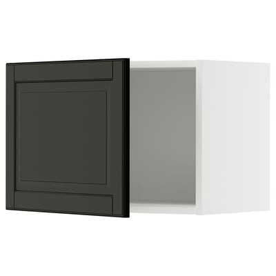 METOD Wall cabinet, white/Bodbyn black, 60x40 cm