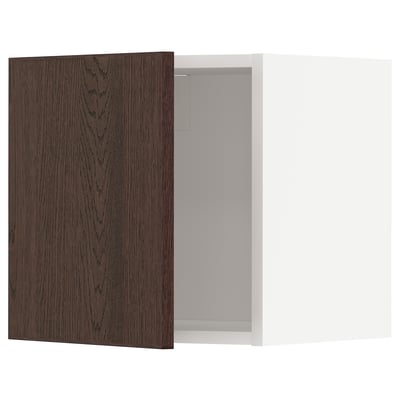 METOD Wall cabinet, white/Sinarp brown, 40x40 cm