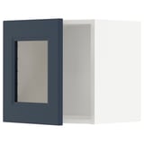 METOD Wall cabinet with glass door, white Axstad/matt blue, 40x40 cm