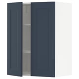METOD Wall cabinet with shelves/2 doors, white Axstad/matt blue, 60x80 cm