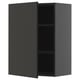 METOD Wall cabinet with shelves, black-grey/Nickebo matt anthracite, 60x80 cm