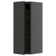 METOD Wall cabinet with shelves, black-grey/Nickebo matt anthracite, 30x80 cm